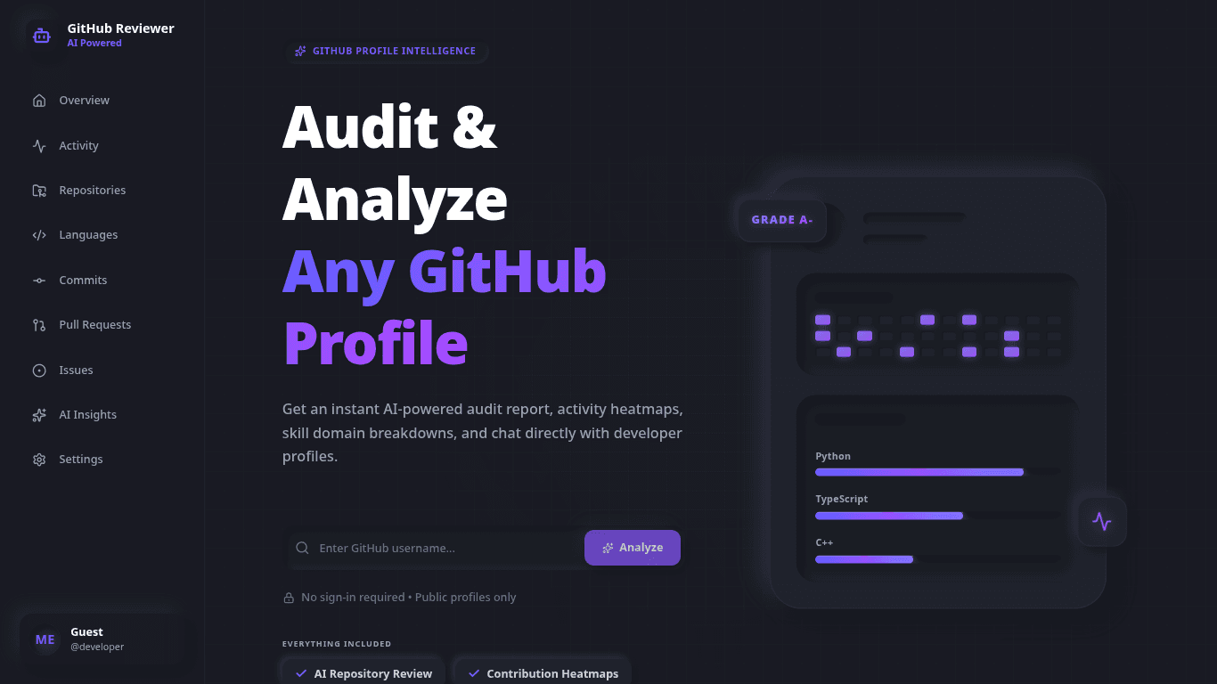 AI GitHub Profile Analyzer preview